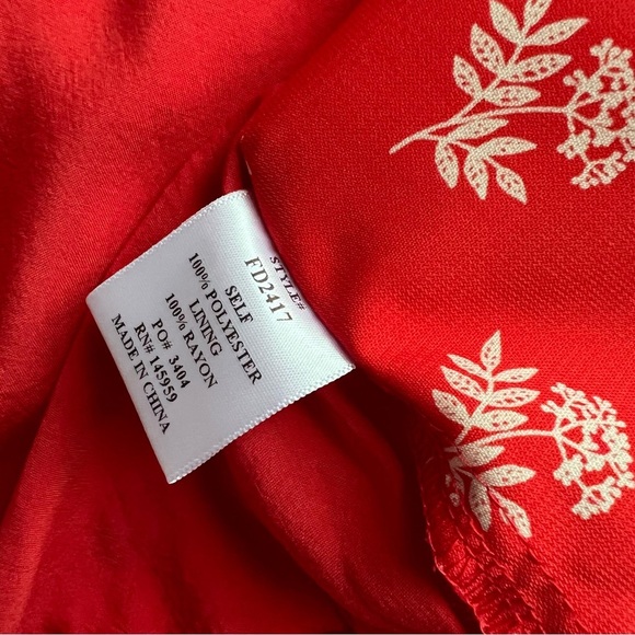 Dress Forum Ditsy Cottage Floral Print Cottagecore Wrap Dress Red White Small - Picture 13 of 15